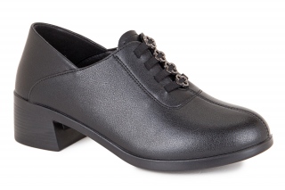 FERMANI Moteriški bateliai su raišteliais, spalva juodas. Komfortas. 