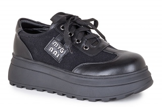 HAPPY KENI Bateliai su raišteliais, spalva juodas. Sportinio stiliaus. 