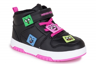 INDIGO KIDS Aulinukai su raišteliais, spalva juoda/rožinė. Sportinio stiliaus. 