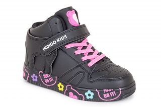 INDIGO KIDS Aulinukai su raišteliais, spalva juoda/rožinė. Sportinio stiliaus. 