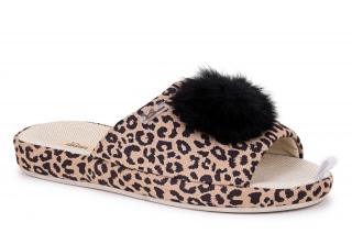 BADEN HOME Moteriška naminė avalynė, spalva smėlio. Leopardo. 
